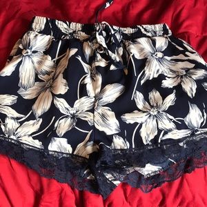 Blue flower shorts